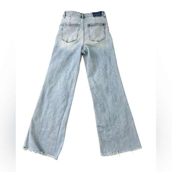 VERVET Women's Olivia High Rise Raw Hem Wide Leg Jeans Size 28 - Picture 2 of 7